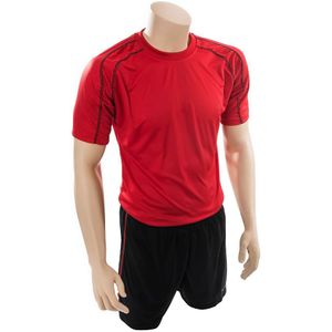 Precision Unisekseksekset voor volwassenen van Lyon T-Shirt & Shorts (2XS) (Rood/zwart)