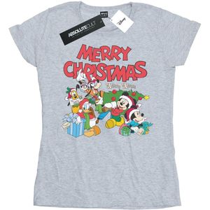 Disney Dames/Dames Mickey And Friends Winter Wishes Katoenen T-Shirt (L) (Sportgrijs)