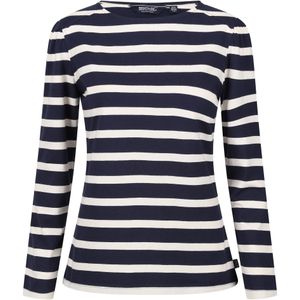 Regatta Dames/Dames Federica Stripe T-shirt met lange mouwen (38 DE) (Marine / Licht Vanille)