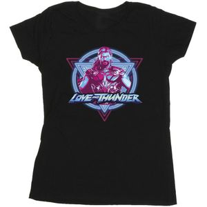 Marvel Dames/Dames Thor Love And Thunder Neon Badge Katoenen T-Shirt (L) (Zwart)