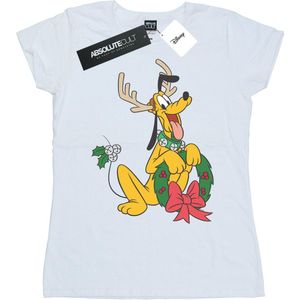 Disney Dames/Dames Pluto Kerst Rendier Katoenen T-Shirt (XL) (Wit)