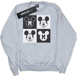 Disney Heren Mickey Mouse Smiling Squares Sweatshirt (M) (Sportgrijs)