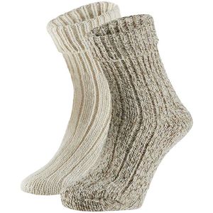 Warme wollen damessokken - 2-Paar - Beige