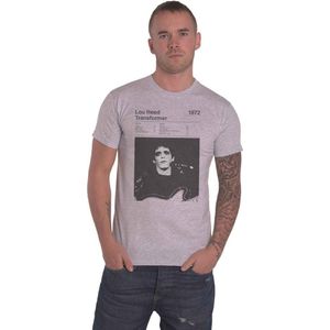 Lou Reed Unisex Transformer Track List T-shirt katoen voor volwassenen (XXL) (Grijze Mergel)