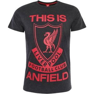 Liverpool FC Heren t-shirt This Is Anfield (S) (Houtskool/Rood)