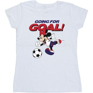 Disney Dames/Dames Minnie Mouse Gaan Voor Doel Katoenen T-Shirt (XXL) (Wit)