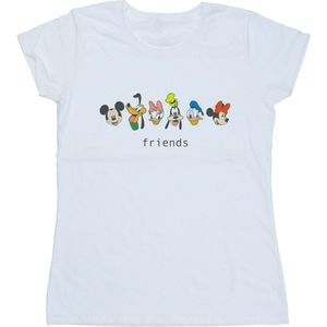 Disney Dames/Dames Mickey Mouse en Vrienden Katoenen T-Shirt (S) (Wit)