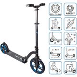 muuwmi aluminium scooter – tretroller, 250/215 mm, ABEC 7, GS-goedgekeurd, in hoogte verstelbaar- Blauw