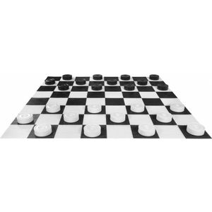 XXXL Giga Damspel (Checkers, 8x8 vakken) - UV beschermd Met Nylon mat 242x242 cm Kwaliteit en Klasse