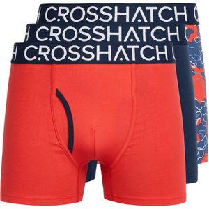 Crosshatch Heren Payso Boxershorts (Pack of 3) (L) (Rood/Zwaar)