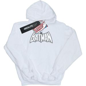 DC Comics Heren Batman Retro Crackle Logo Hoodie (3XL) (Wit)