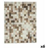 Tafelkleed Dun canvas Anti-vlek Ruiten 140 x 180 cm Beige (6 Stuks)