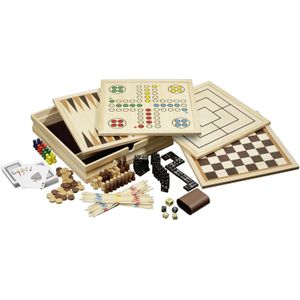 Philos Houten Spellen Verzameling 10 Medium - Klassieke spellen voor 1-10 spelers vanaf 6 jaar