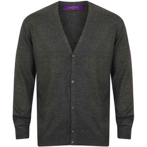 Henbury Mens Cotton Acrylic V Neck Cardigan