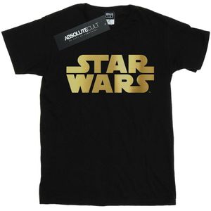 Star Wars Dames/Dames Gouden Logo Katoenen Vriend T-shirt (3XL) (Zwart)