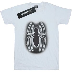 Marvel Dames/Dames Spider-Man Graffiti Logo Katoenen Vriendje T-shirt (XXL) (Wit)