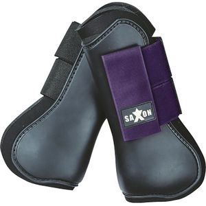 Saxon Open Front Boots (Pony) (Zwart/Paars)