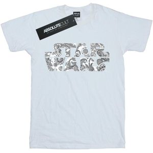 Star Wars Katoenen T-shirt met ornamenteel logo voor meisjes (116) (Wit)