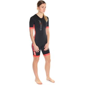 Dare2Tri Coldmax SS Shorty Tri Suit - Women - Black / Red - XS