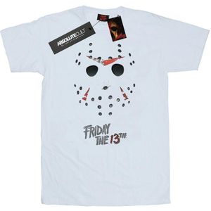 Friday 13th Dames/Dames Jason Hockey Masker Katoenen Vriendje T-shirt (XL) (Wit)