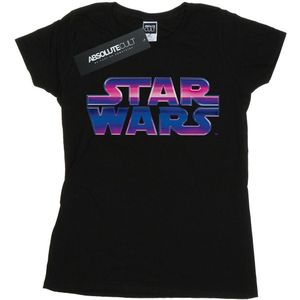 Star Wars Dames/Dames T-shirt Katoen met Neon Logo (XL) (Zwart)