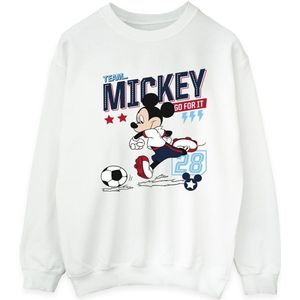 Disney Heren Mickey Mouse Team Mickey Voetbal Sweatshirt (M) (Wit)