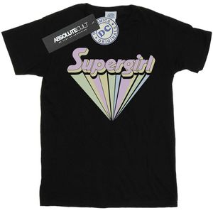 DC Comics Jongens Supergirl Pastel Logo T-Shirt (128) (Zwart)
