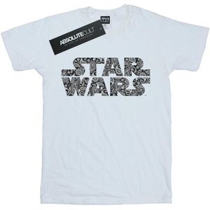 Star Wars Katoenen T-shirt met Paisley-logo voor meisjes (152-158) (Wit)