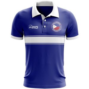 Philippines Concept Stripe Polo Shirt (Blue)