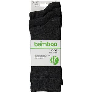 Apollo - Bamboe sokken basic - Antraciet - Maat 43/46 - Herensokken - Damessokken - Duurzame sokken - Bamboe - Bamboo