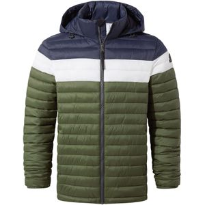 TOG24 Heren Bowburn kleurblok gewatteerde jas (4XL) (Kaki groen/staalblauw)