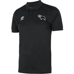 Derby County FC Heren Umbro Poloshirt (L) (Zwart)
