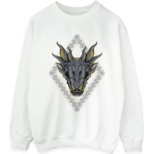 Game Of Thrones: House Of The Dragon Dames/Dames Sweatshirt met Drakenpatroon (XXL) (Wit)