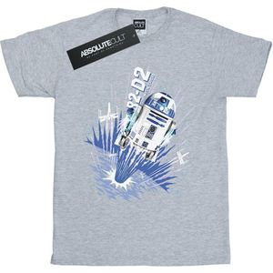Star Wars Dames/Dames R2-D2 Blast Off Katoenen Vriendje T-shirt (XXL) (Sportgrijs)