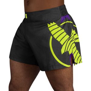 Hayabusa Icon Kickboxing Shorts - zwart  /  neongeel - S