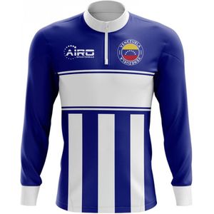 Venezuela Concept Football Half Zip Midlayer Top (Blue-White)