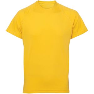 Tri Dri Mens Panelled T-Shirt met korte mouwen (S) (Zonnegeel)