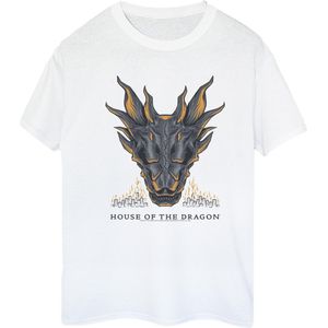 Game Of Thrones: House Of The Dragon Dames/Dames Dragon Flames Katoenen Vriendje T-shirt (L) (Wit)