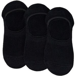 Apollo - Bamboe Footies - Badstof zool - Zwart - Maat 35/38 - Naadloze sokken - Footies dames - sneakersokken - Bamboe