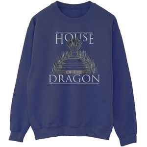 Game Of Thrones: House Of The Dragon Heren Troon Tekst Sweatshirt (4XL) (Marineblauw)