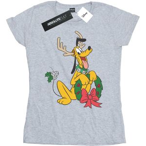 Disney Dames/Dames Pluto Kerst Rendier Katoenen T-Shirt (L) (Sportgrijs)