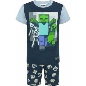 Minecraft Jongens Undead korte pyjamaset (128) (Marine)