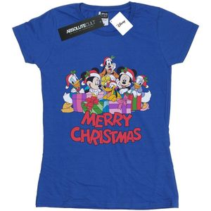 Disney Dames/Dames Mickey Mouse And Friends Kerst Katoenen T-Shirt (XXL) (Koningsblauw)