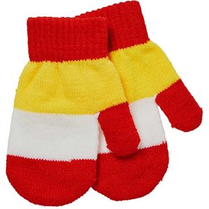 Apollo - Feest baby handschoenenen - Rood-wit-geel - one size - Baby feestkleding - Feestartikelen - Oeteldonk - Carnaval - Party