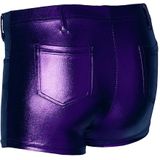Apollo - Hotpants dames - Latex - Paars - Maat XXS/XS - Hotpants - Carnavalskleding - Feestkleding - Hotpants latex - Hotpants dames