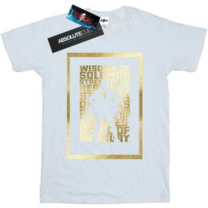 DC Comics Jongens Shazam Gouden Tekst T-shirt (128) (Wit)