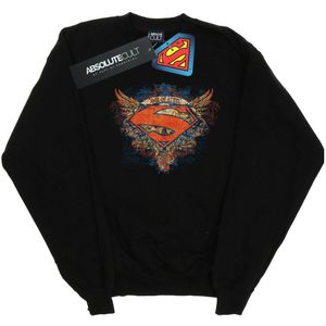 DC Comics Jongens Superman Vleugels Schild Sweatshirt (140-146) (Zwart)