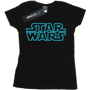 Star Wars Dames/Dames Neon Teken Logo Katoenen T-Shirt (XXL) (Zwart)