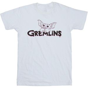 The Gremlins Heren Logo Line T-Shirt (5XL) (Wit)