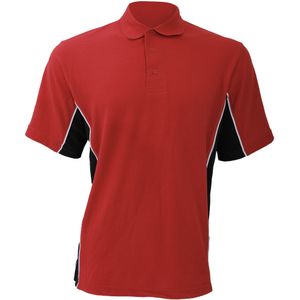 GAMEGEAR ® Heren Track Pique Polo Top met korte mouwen (2XL) (Rood/zwart/wit)